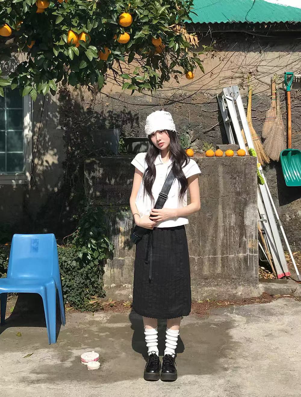 크기 있음 업데이트 한국 chic 캐주얼 품격 세 버클 폴로 칼라 루즈핏 다용도 일상 작은 셔츠 맨위 상세 이미지 17