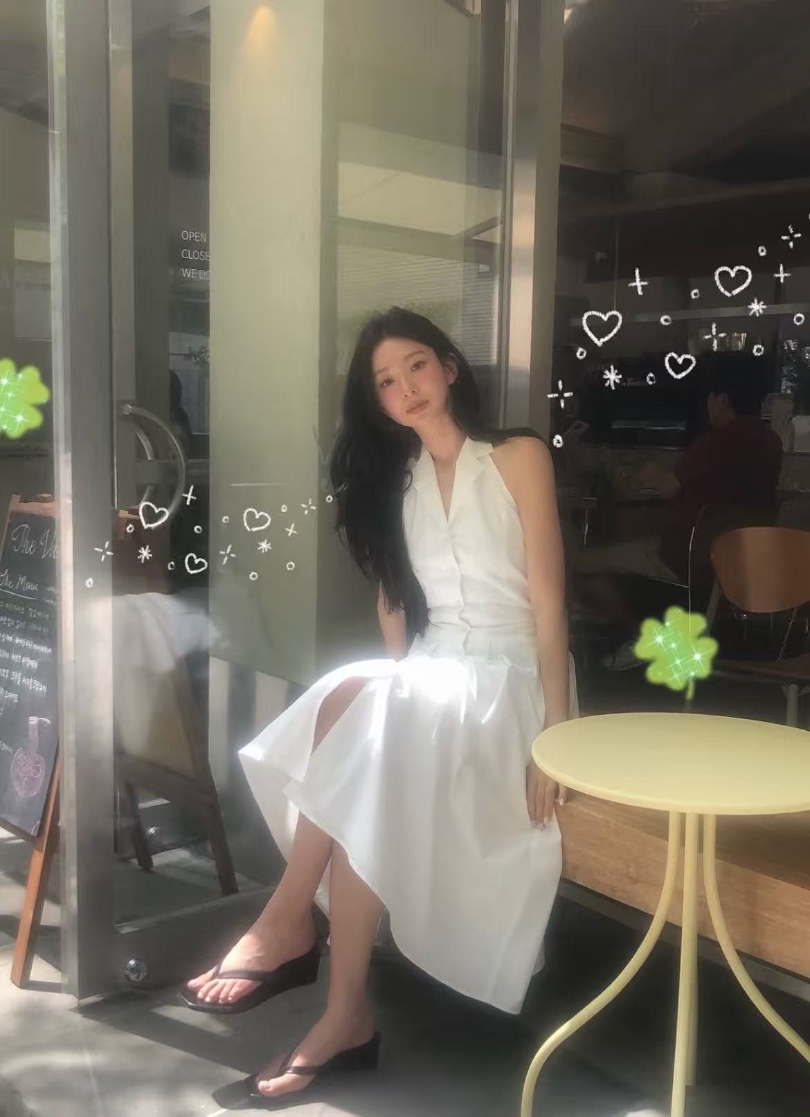 크기 있음 업데이트 프랑스식 레트로 영화 센스 작은 폴로 칼라 우아함 품격 행침 목 스타일 민소매 여성 드레스 여름 상세 이미지 10