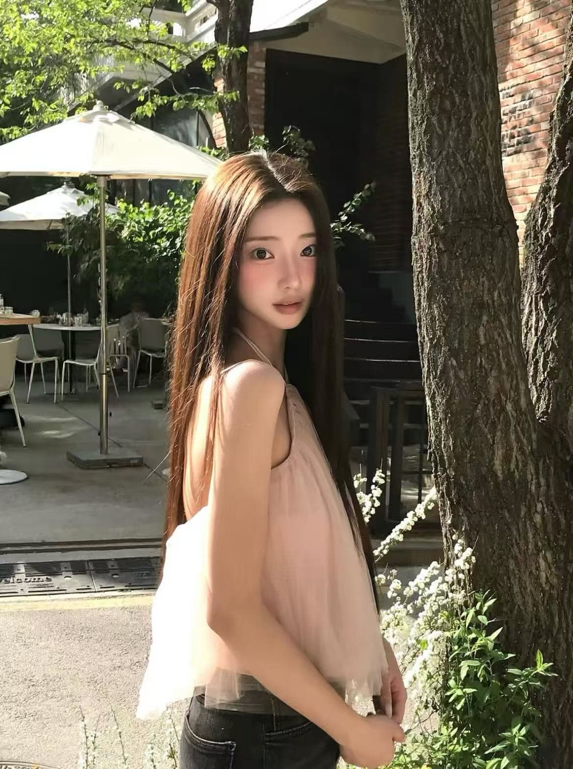 크기 있음 업데이트 ins 보 주님 섹션 한 부서 미니멀리즘 품격 우아함 망사 요정 요정 행침 목 캐미솔 상세 이미지 4