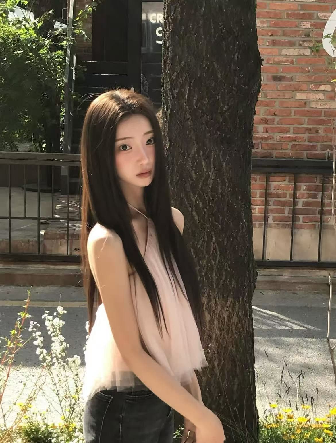 크기 있음 업데이트 ins 보 주님 섹션 한 부서 미니멀리즘 품격 우아함 망사 요정 요정 행침 목 캐미솔 상세 이미지 5