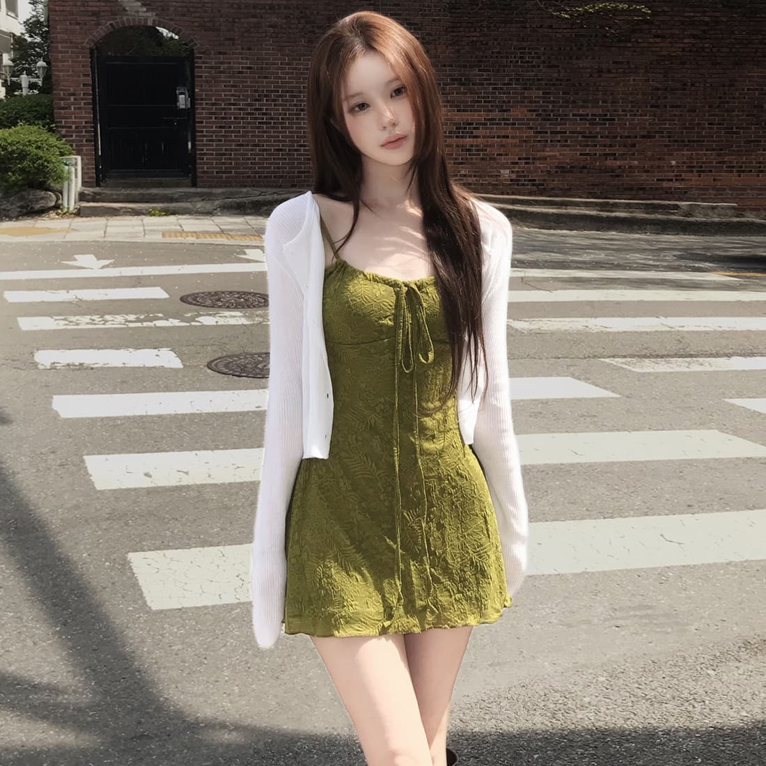 한 부서 품격 우아함 다용도 일상 출퇴근 허리 수축 슬림해 보이는 슬립 드레스