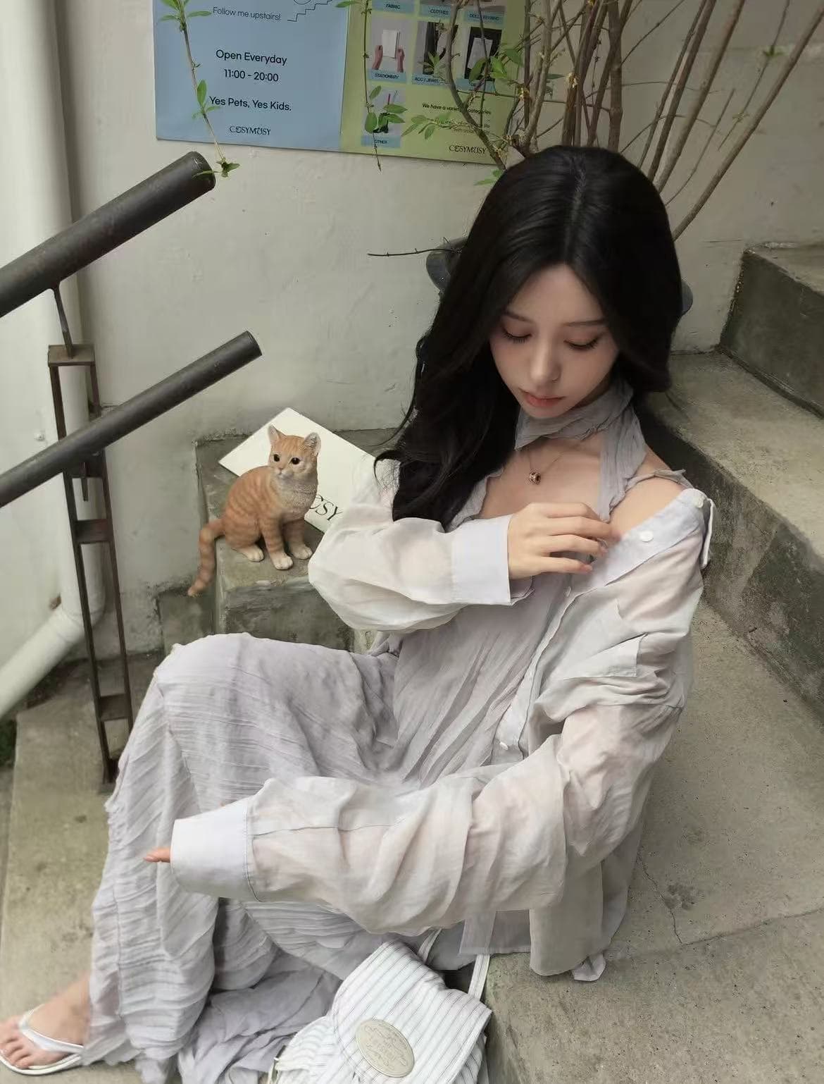 ins 보 주님 섹션 한 부서 품격 층 프릴 불규칙 우아함 품격 슬립 드레스 상세 이미지 9
