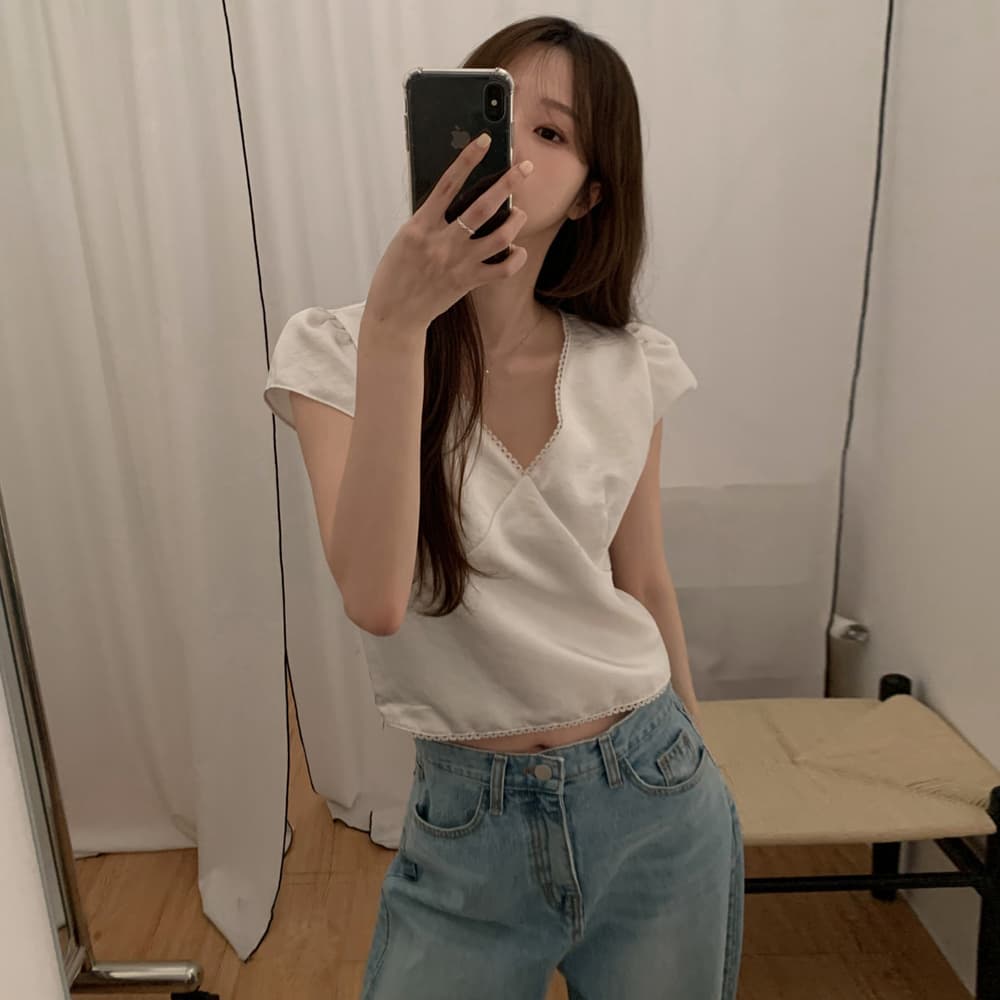 크기 있음 업데이트 프랑스식 품격 우아함 레트로 미니멀리즘 V넥 일상 다용도 작은 셔츠 구슬 빛 센스 맨위
