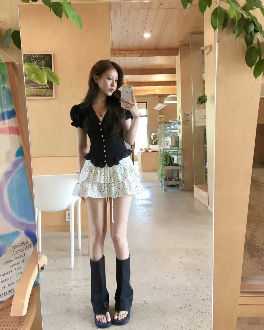 한국 chic 프랑스식 품격 우아함 허리 수축 디자인 슬림해 보이는 셔츠 맨위 상세 이미지 27