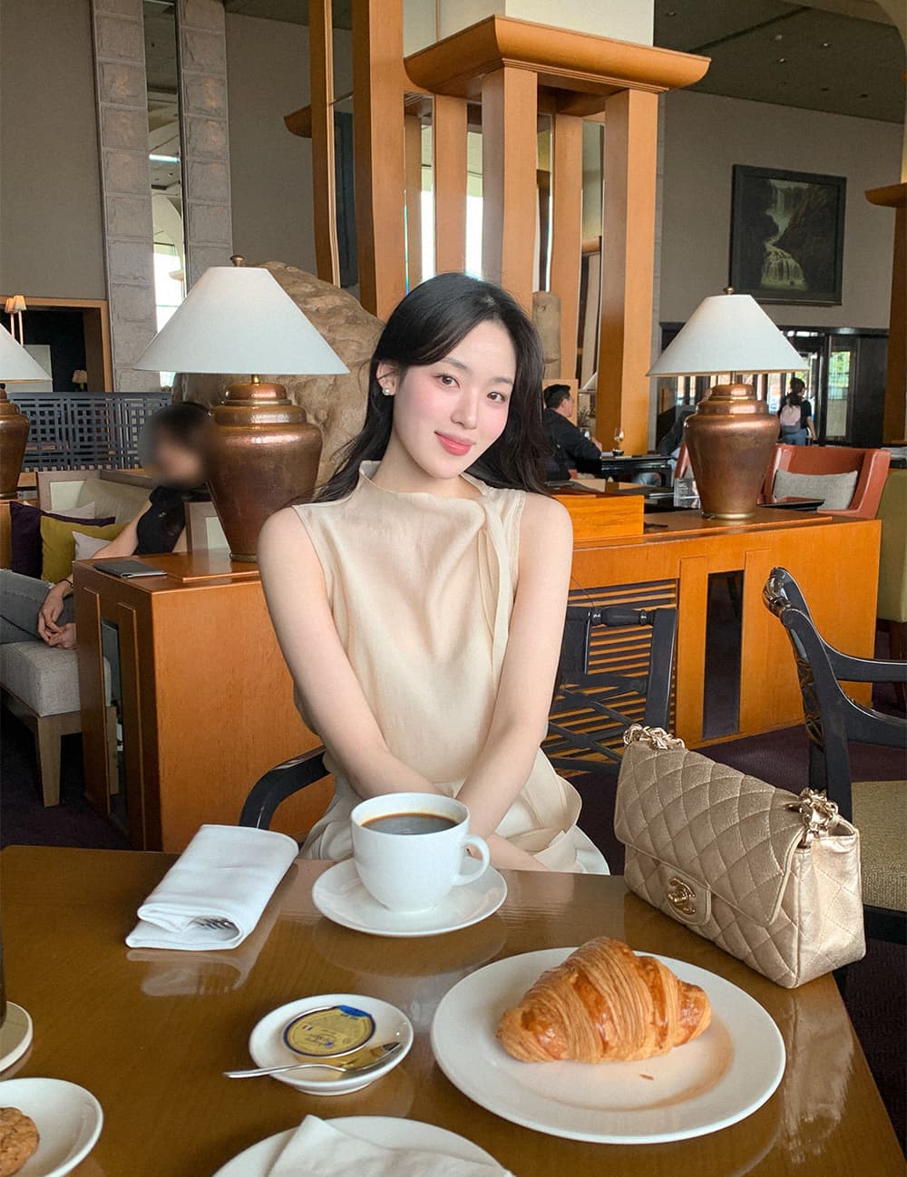 크기 있음 업데이트 한 부서 반하이넥 리본 디자인 센스 조끼 셔츠 우아함 품격 얇은 스타일 쉬폰 톱 상세 이미지 4