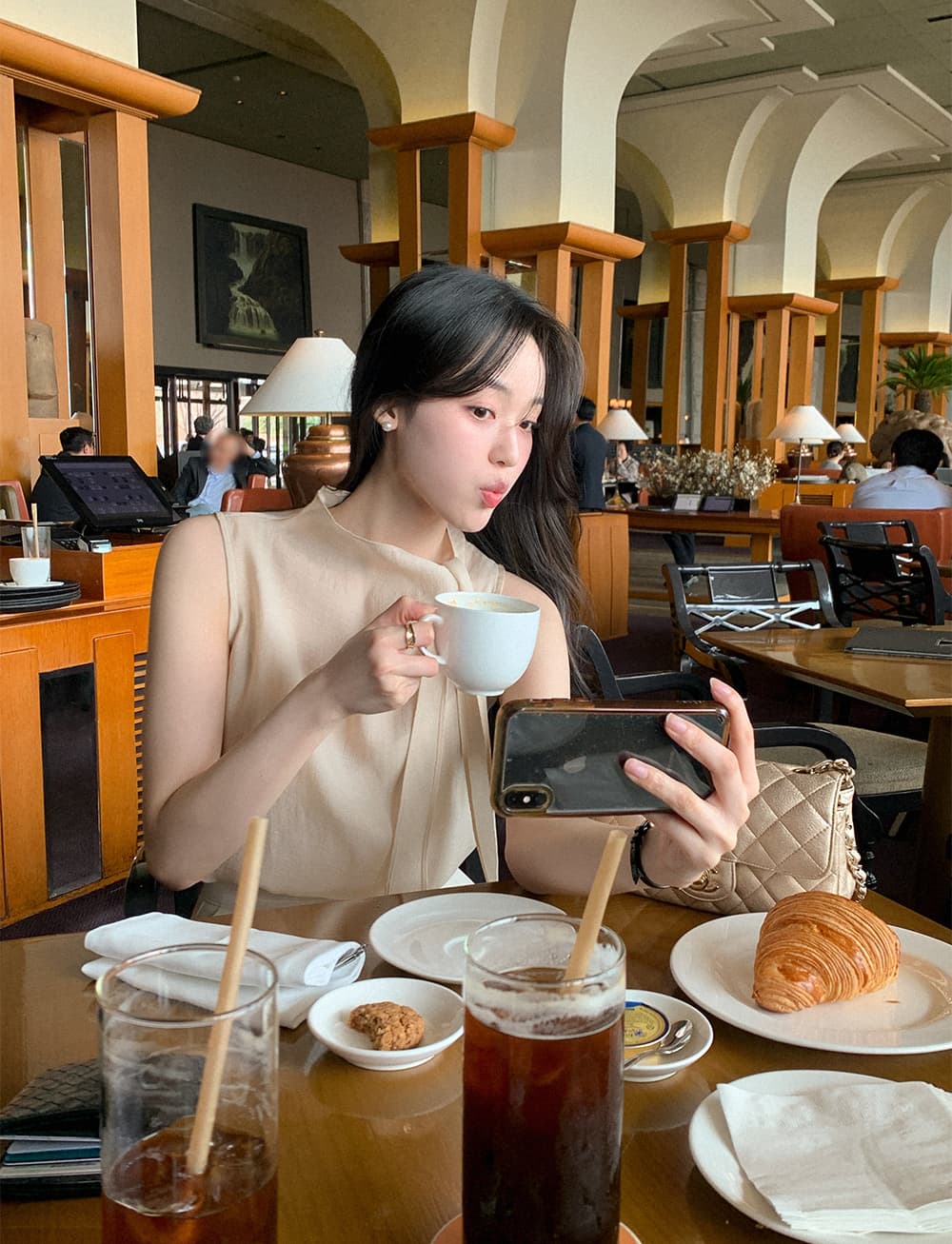 크기 있음 업데이트 한 부서 반하이넥 리본 디자인 센스 조끼 셔츠 우아함 품격 얇은 스타일 쉬폰 톱 상세 이미지 6