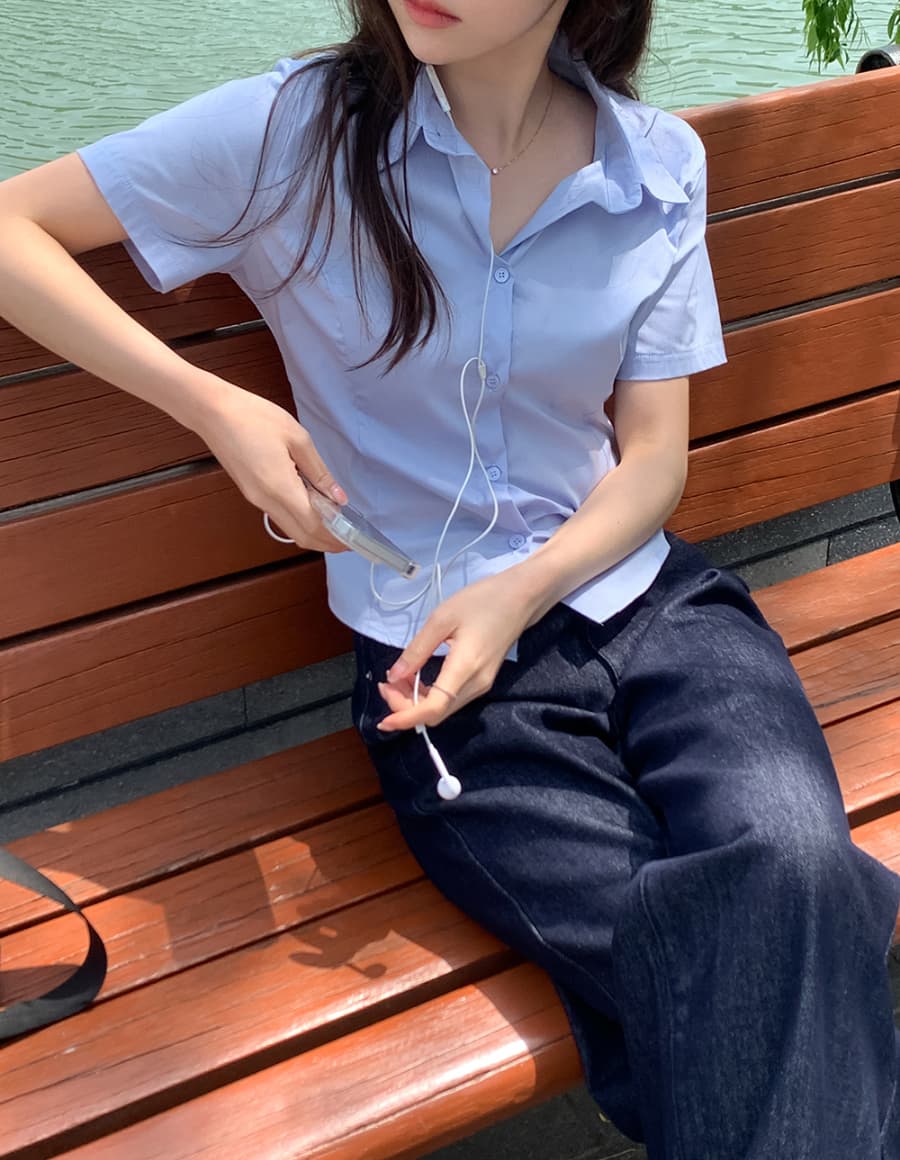 한 부서 미니멀리즘 허리 수축 폴로 칼라 일상 얼마 요? 다용도 스트라이프 인터넷 색상 출퇴근 다용도 셔츠 맨위 상세 이미지 26