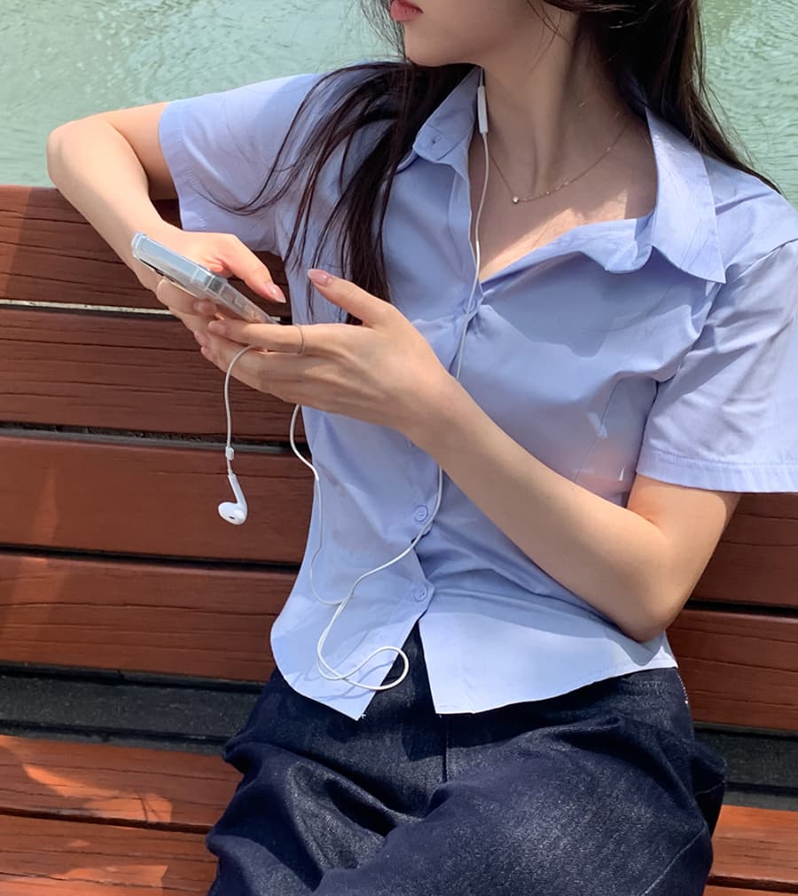 한 부서 미니멀리즘 허리 수축 폴로 칼라 일상 얼마 요? 다용도 스트라이프 인터넷 색상 출퇴근 다용도 셔츠 맨위 상세 이미지 37