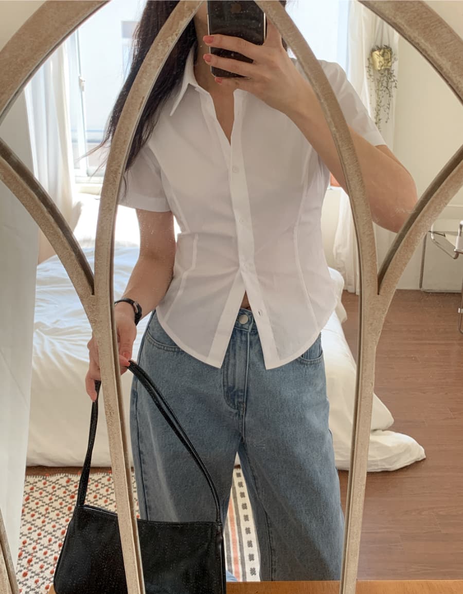 한 부서 미니멀리즘 허리 수축 폴로 칼라 일상 얼마 요? 다용도 스트라이프 인터넷 색상 출퇴근 다용도 셔츠 맨위 상세 이미지 46