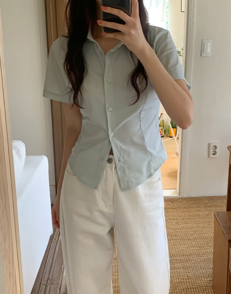 한 부서 미니멀리즘 허리 수축 폴로 칼라 일상 얼마 요? 다용도 스트라이프 인터넷 색상 출퇴근 다용도 셔츠 맨위 상세 이미지 49