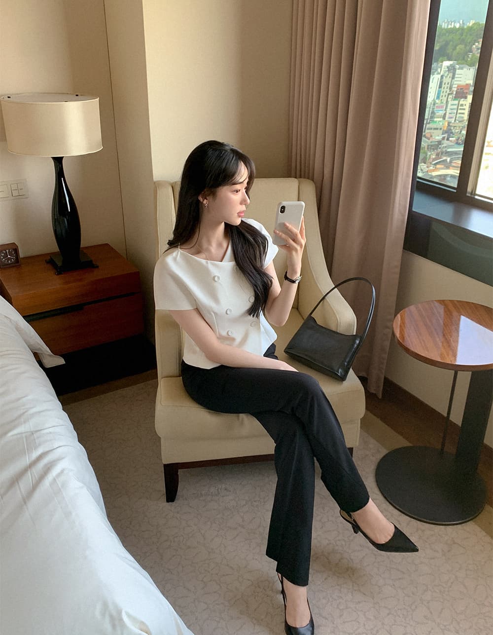 크기 있음 업데이트 한 부서 레트로 품격 작은 샤넬 스타일 허리 수축 슬림해 보이는 반팔 우아함 다용도 출퇴근 짧은 외투 상세 이미지 9