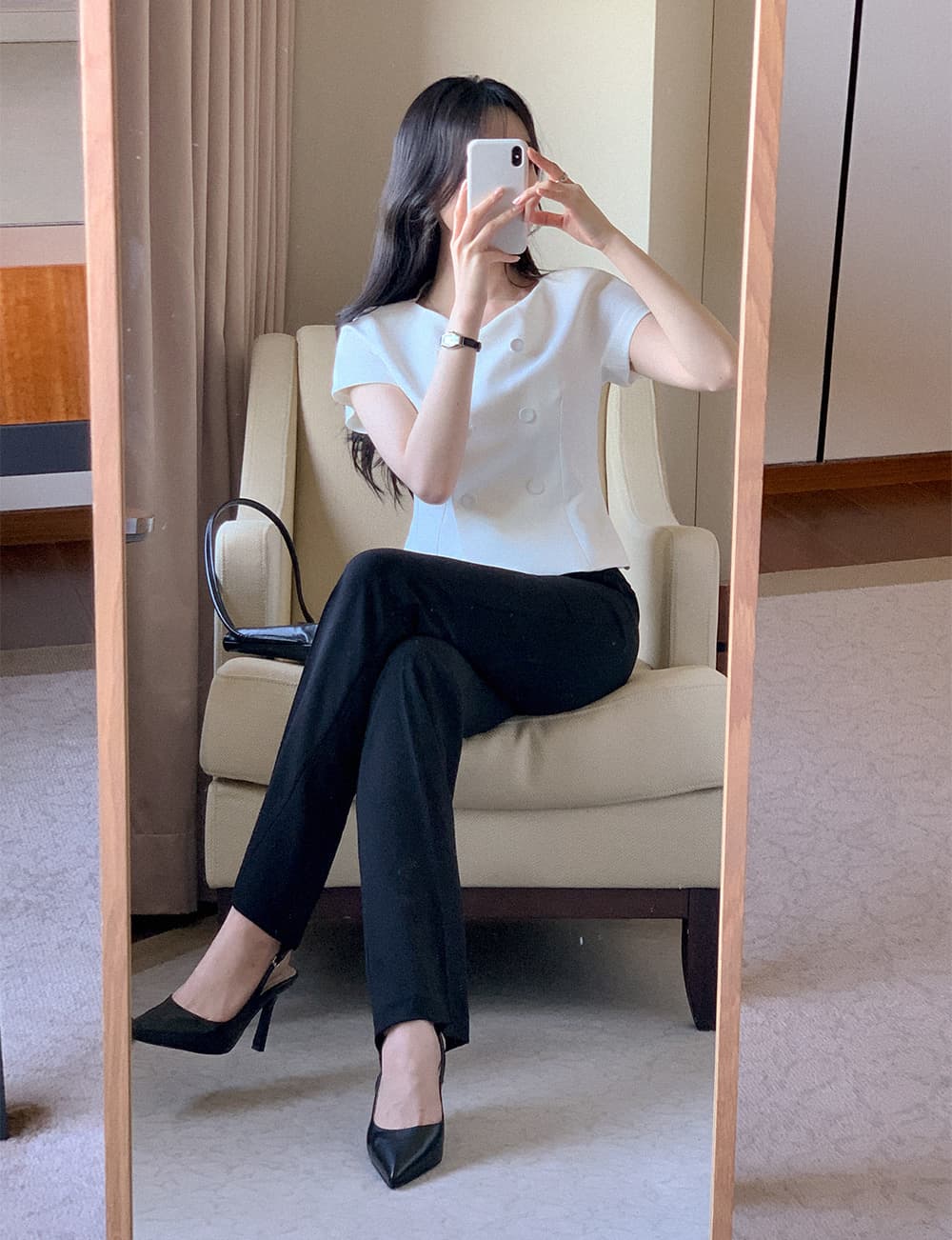 크기 있음 업데이트 한 부서 레트로 품격 작은 샤넬 스타일 허리 수축 슬림해 보이는 반팔 우아함 다용도 출퇴근 짧은 외투 상세 이미지 14