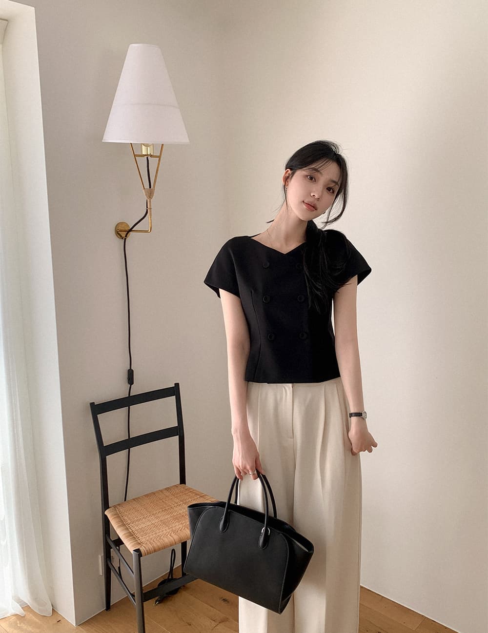 크기 있음 업데이트 한 부서 레트로 품격 작은 샤넬 스타일 허리 수축 슬림해 보이는 반팔 우아함 다용도 출퇴근 짧은 외투 상세 이미지 15