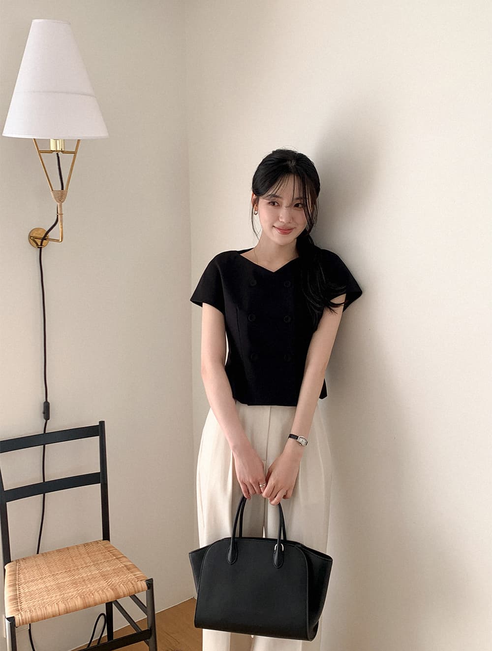 크기 있음 업데이트 한 부서 레트로 품격 작은 샤넬 스타일 허리 수축 슬림해 보이는 반팔 우아함 다용도 출퇴근 짧은 외투 상세 이미지 16