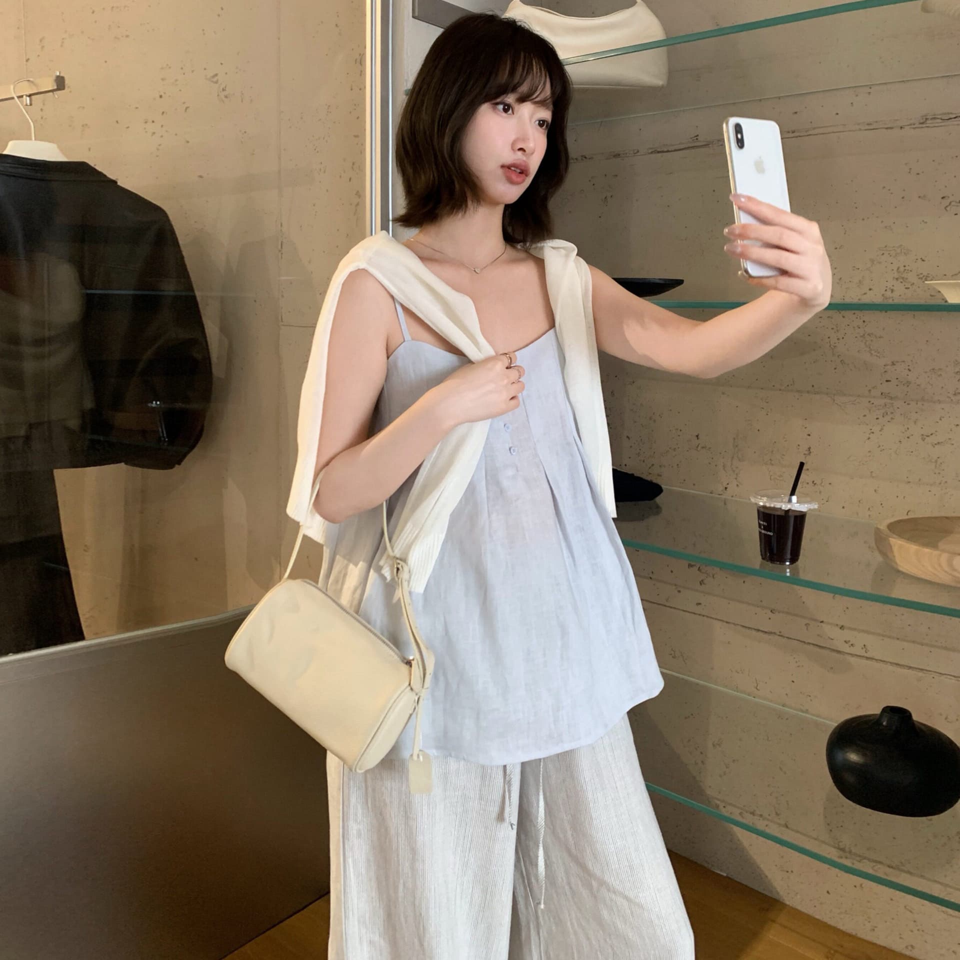 크기 있음 업데이트 한 부서 미니멀리즘 일상 다용도 통기성 마 캐미솔 여성 부드러운 품격 싱글 착용 조끼