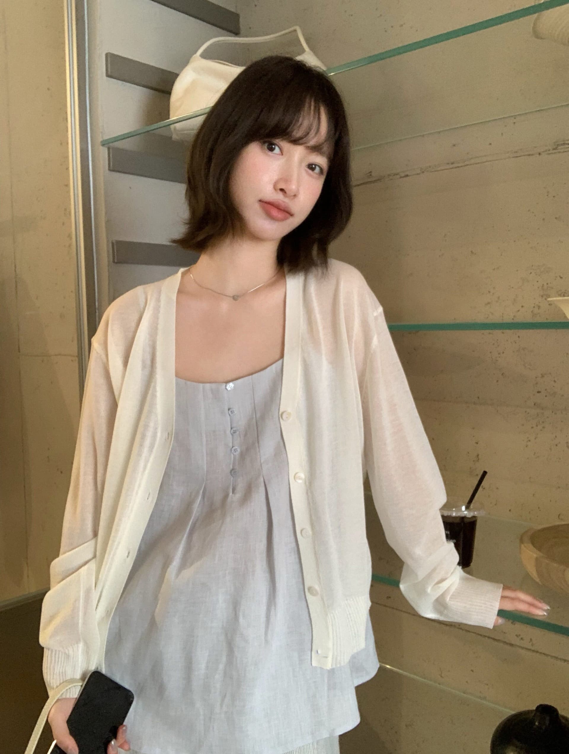 크기 있음 업데이트 한 부서 미니멀리즘 일상 다용도 통기성 마 캐미솔 여성 부드러운 품격 싱글 착용 조끼 상세 이미지 3