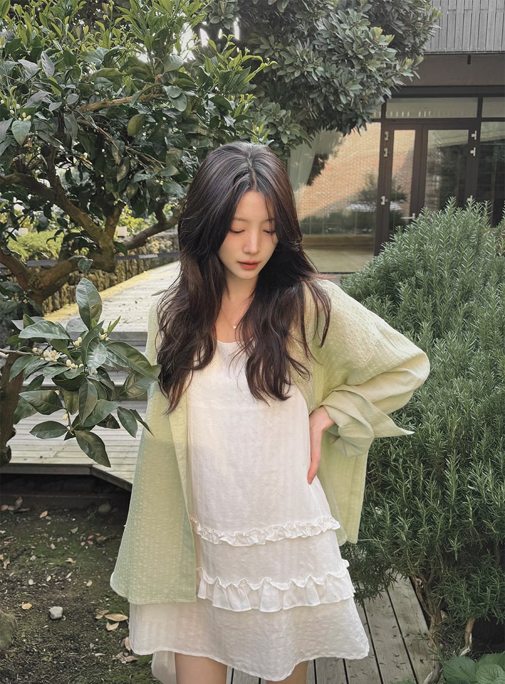 한 부서 귀여운 연령 감소 목이버섯 패치워크 치마 루즈핏 다용도 일상 달콤함 민소매 드레스 상세 이미지 5