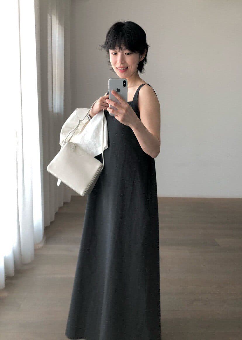 ins 익스트림 제인 바람 일본식 익스트림 제인 휴가 바람 백리스 루즈핏 느긋한 다용도 슬립 드레스 상세 이미지 8