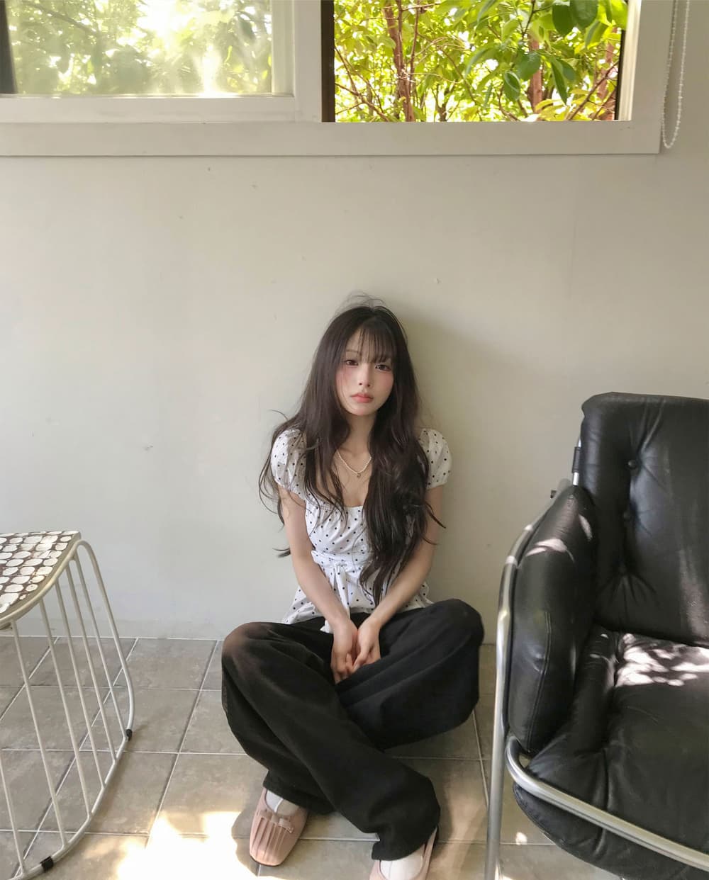 크기 있음 업데이트 한 부서 작은 대중 도트 무늬 레이스업 나비 매듭 귀여운 연령 감소 인형 셔츠 다용도 일상 셔츠 상세 이미지 9