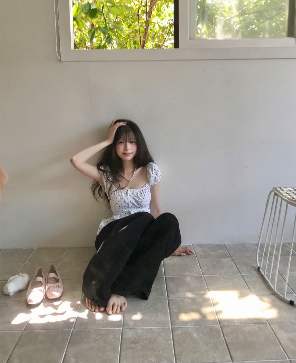 크기 있음 업데이트 한 부서 작은 대중 도트 무늬 레이스업 나비 매듭 귀여운 연령 감소 인형 셔츠 다용도 일상 셔츠 상세 이미지 10