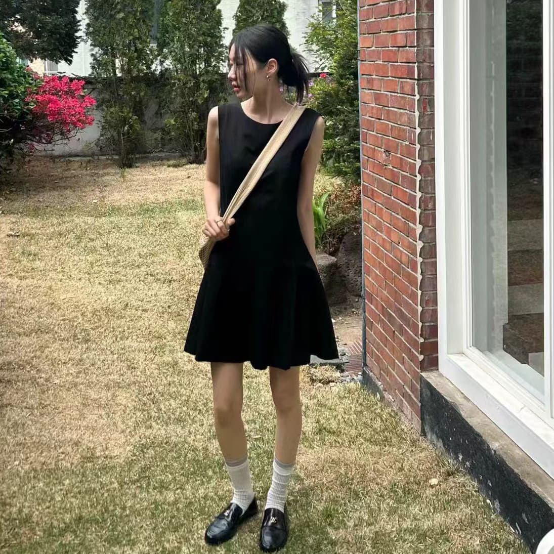 한 부서 품격 달콤함 신선함 허리 수축 민소매 조끼 원피스 이미지 4