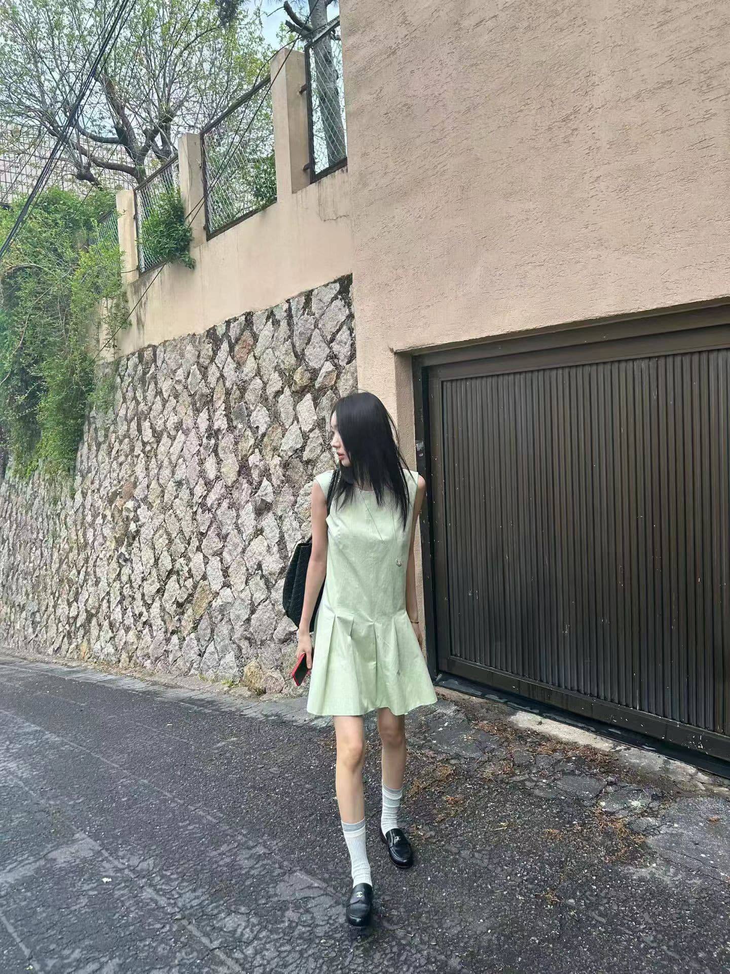 한 부서 품격 달콤함 신선함 허리 수축 민소매 조끼 원피스 상세 이미지 4