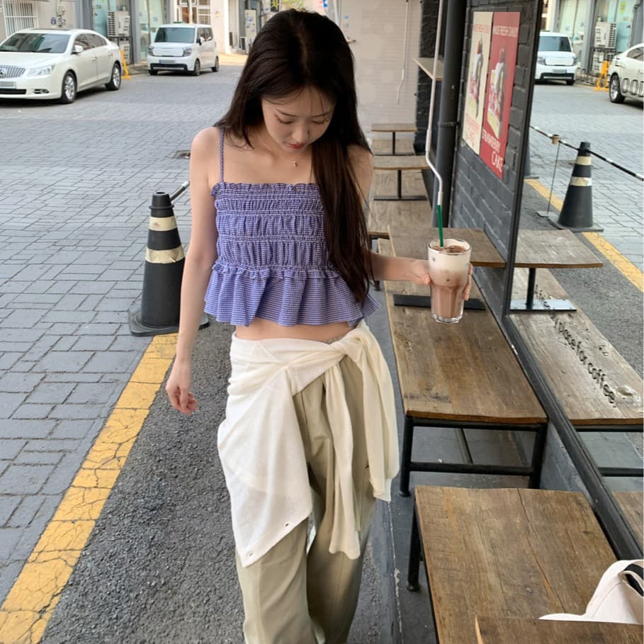 ins 보 주님 섹션 순수한 욕망 오프숄더 프릴 주름 튜브탑 캐미솔 휴가 바람 디자인 센스 맨위 이미지 3