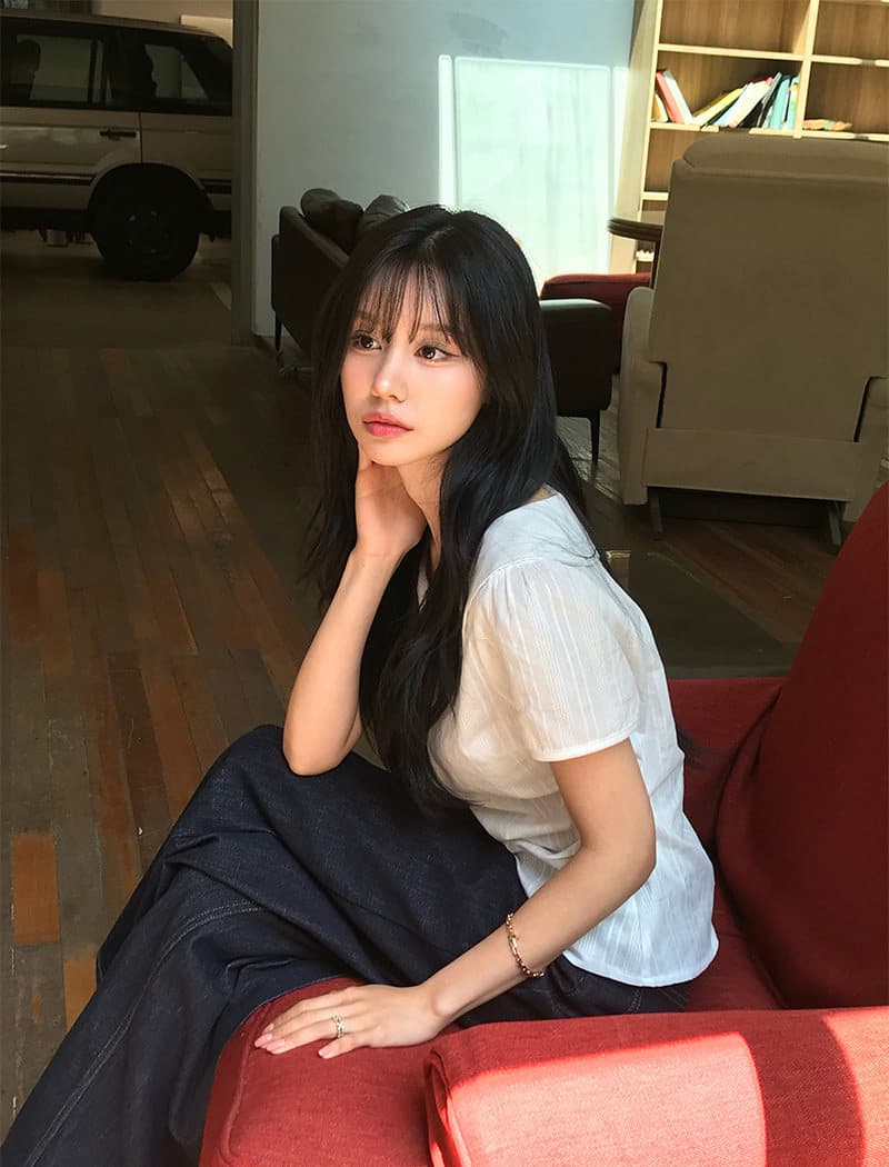 크기 있음 업데이트 한국 스타일 불규칙 베이비 칼라 여성 셔츠 허리 수축 슬림해 보이는 디자인 센스 Chic 품격 맨위 상세 이미지 6