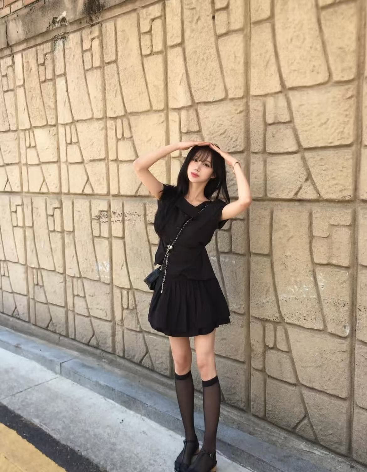 크기 있음 업데이트 한국 스타일 불규칙 베이비 칼라 여성 셔츠 허리 수축 슬림해 보이는 디자인 센스 Chic 품격 맨위 상세 이미지 11