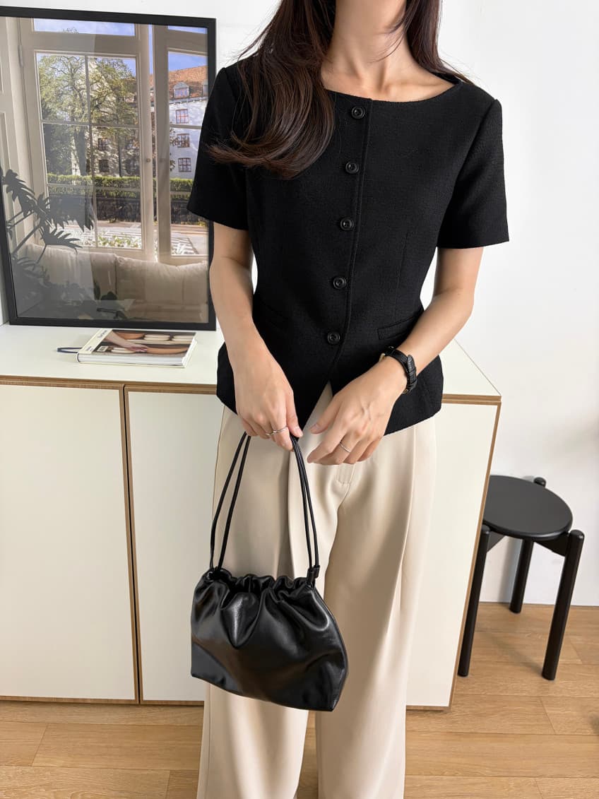 크기 있음 업데이트 한 부서 레트로 품격 작은 샤넬 스타일 디자인 네클라인 슬림해 보이는 우아함 다용도 출퇴근 재킷 상세 이미지 10