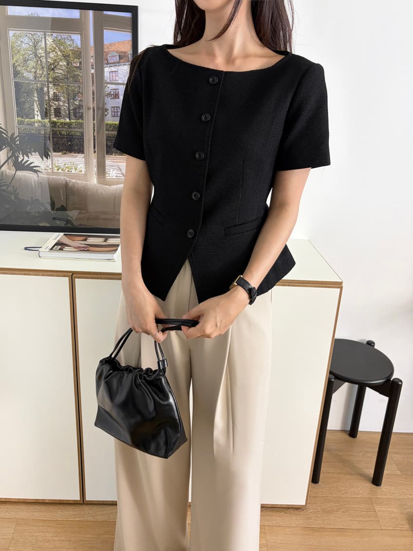 크기 있음 업데이트 한 부서 레트로 품격 작은 샤넬 스타일 디자인 네클라인 슬림해 보이는 우아함 다용도 출퇴근 재킷 상세 이미지 11