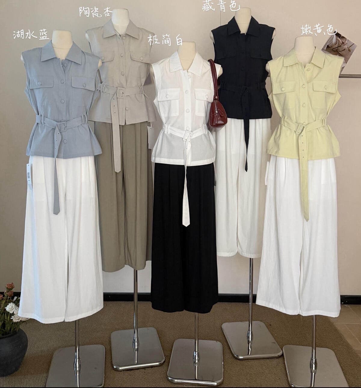 크기 있음 업데이트 한 부서 품격 프랑스식 우아함 지성 품격 민소매 레이스업 허리 수축 캐주얼 베스트 맨위 상세 이미지 22
