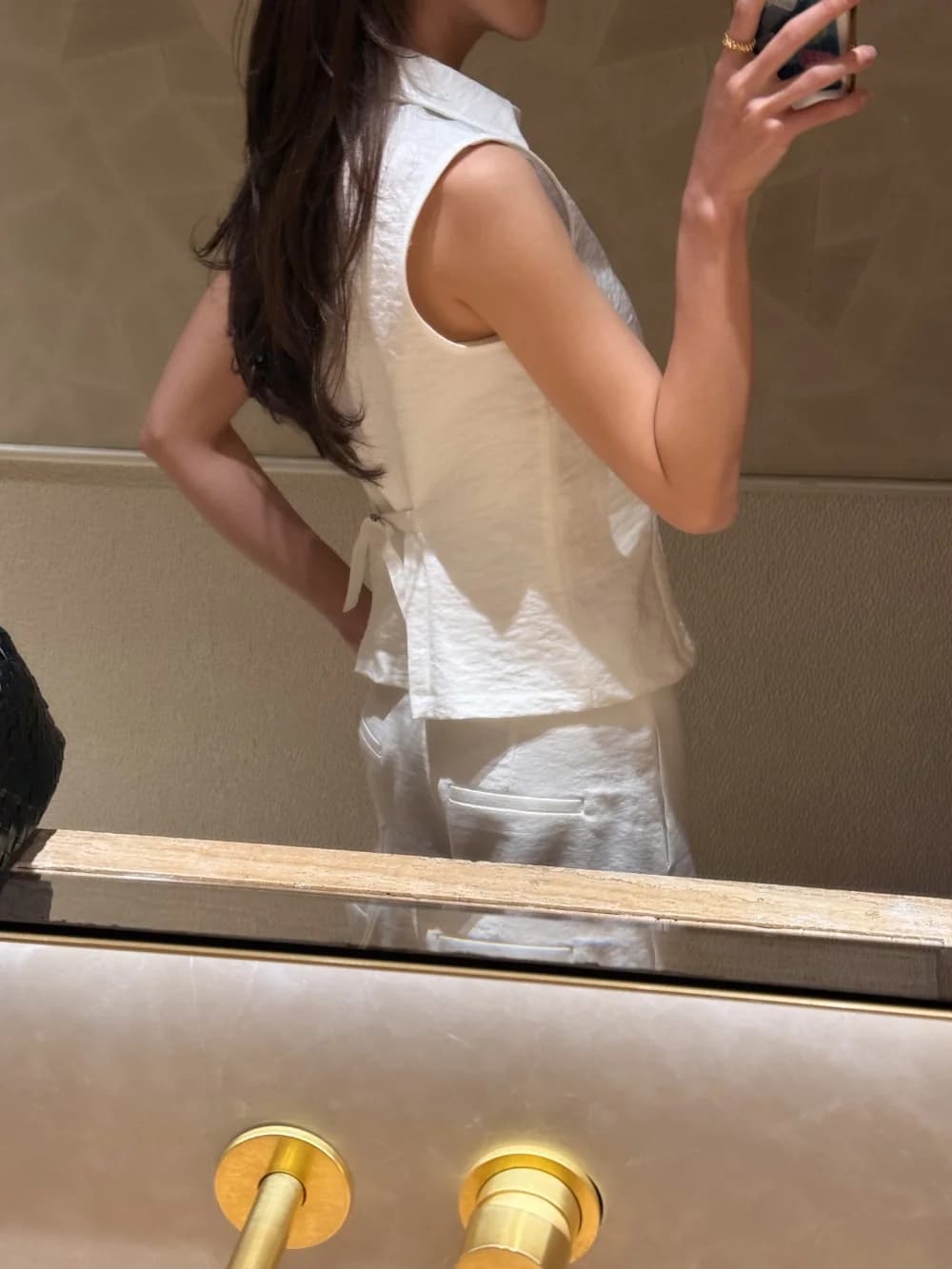 프랑스식 레트로 품격 폴로 칼라 싱글 줄 버튼 셔츠 하이웨이스트 캐주얼 다용도 출퇴근 긴 바지 캐주얼 세트 상세 이미지 27