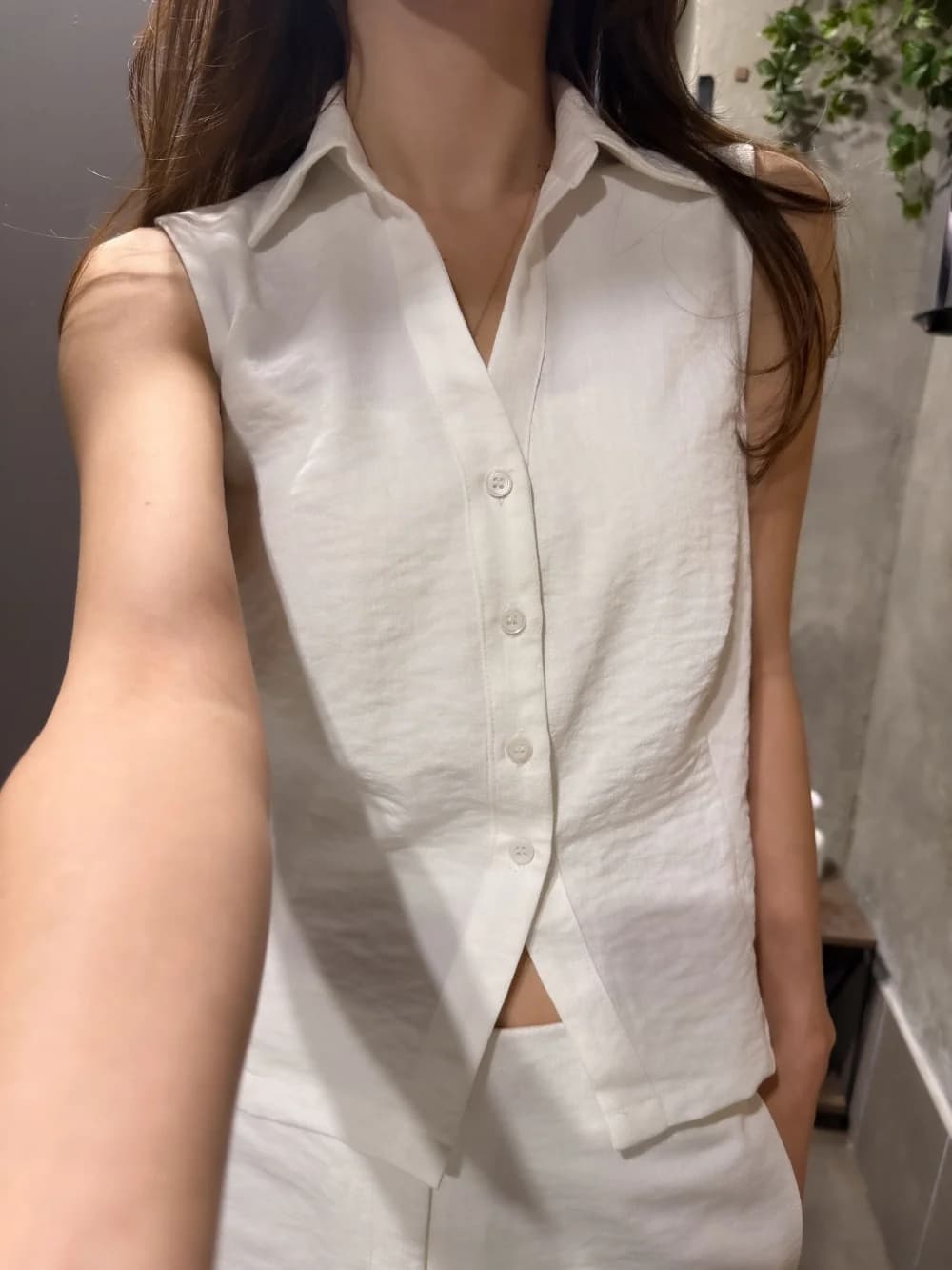 프랑스식 레트로 품격 폴로 칼라 싱글 줄 버튼 셔츠 하이웨이스트 캐주얼 다용도 출퇴근 긴 바지 캐주얼 세트 상세 이미지 40