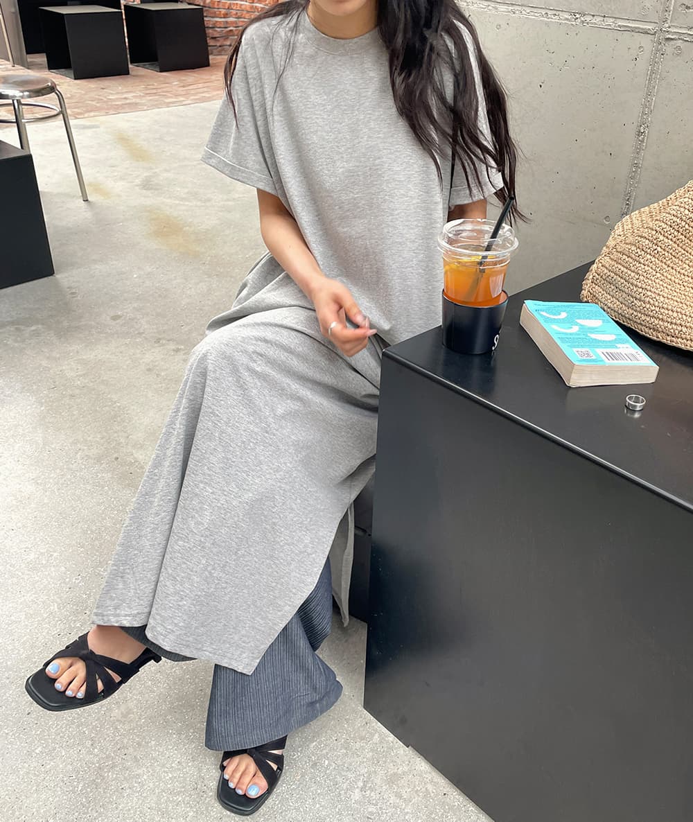 크기 있음 업데이트 한 부서 기초 다용도 여름 차가운 센스 인터넷 색상 루즈핏 바닥 청소 티셔츠 드레스 롱 스커트 상세 이미지 17