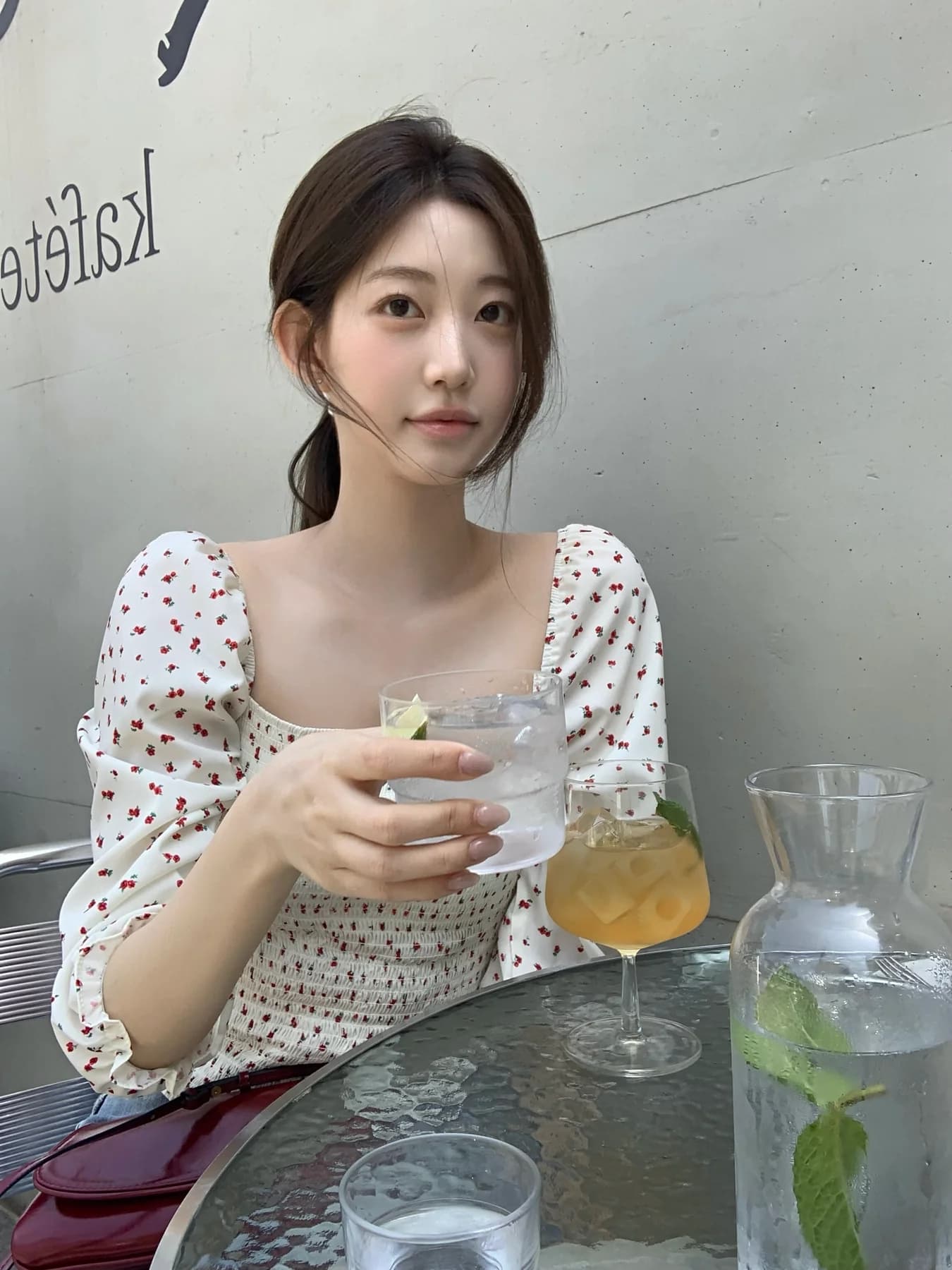 크기 있음 업데이트 프랑스식 낭만주의 광장 칼라 거품 소매 꽃무늬 셔츠 한 부서 Chic 연령 감소 7부 소매 작은 셔츠 상세 이미지 13