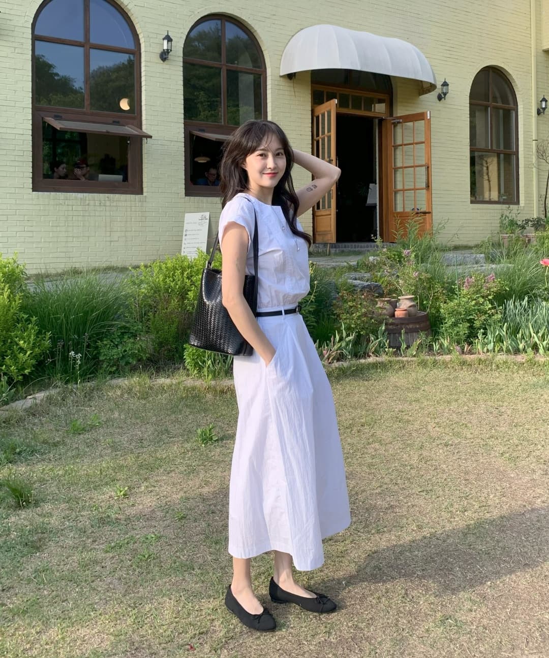한 부서 미니멀리즘 품격 일상 다용도 레이스업 허리 수축 슬림해 보이는 드레스 벨트 포함 상세 이미지 2