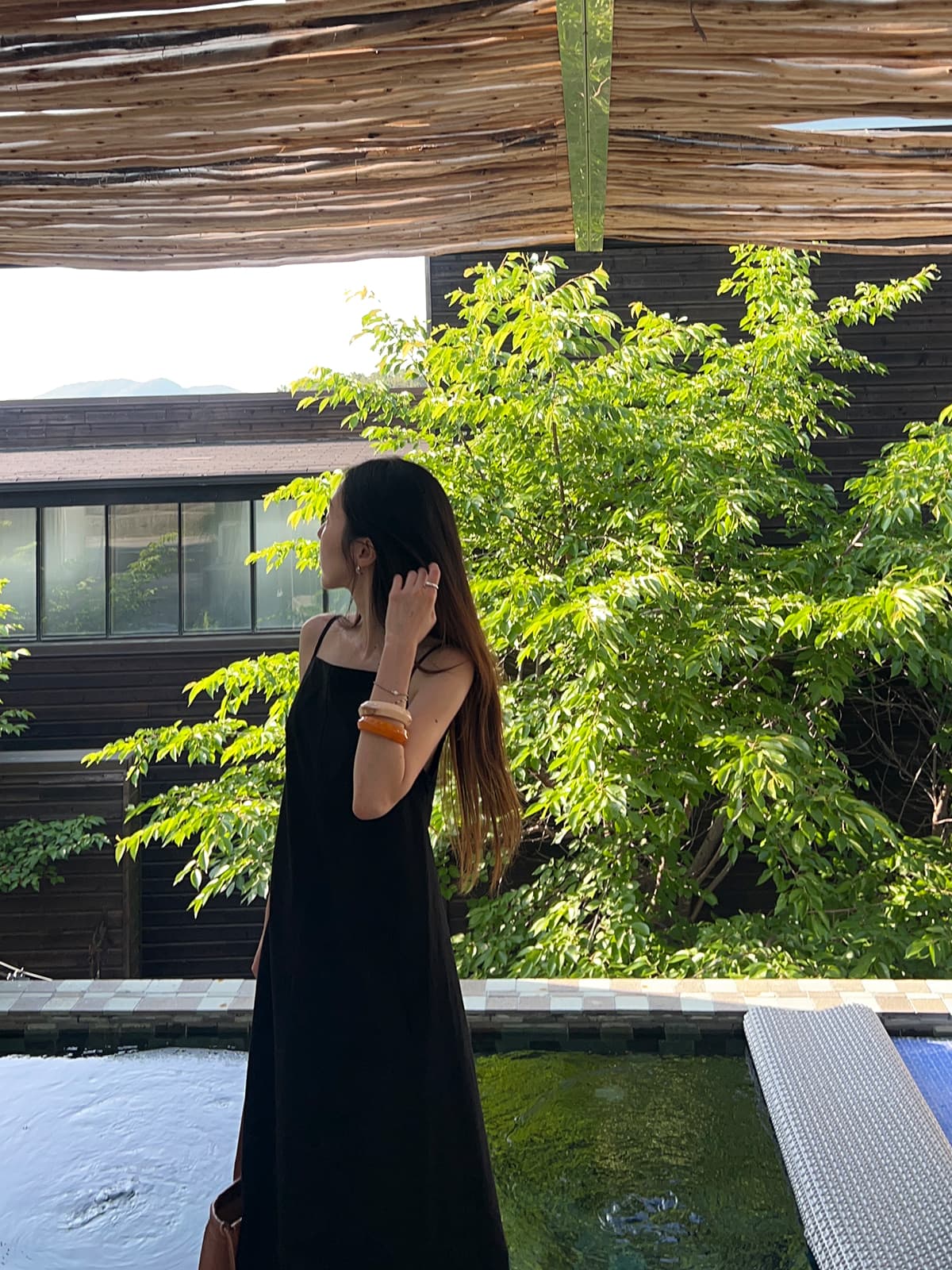 크기 있음 업데이트 한 부서 미니멀리즘 뒤로 레이스업 루즈핏 느긋한 바람 휴가 치마 차가운 센스 슬립 드레스 상세 이미지 22
