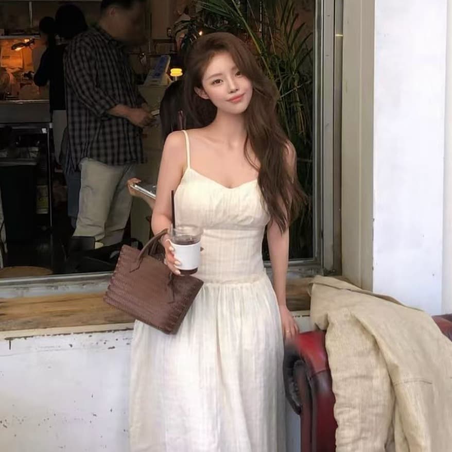 ins 보 주님 섹션 한 부서 품격 달콤함 슬립 프릴 허리 선 슬림해 보이는 다용도 일상 드레스 이미지 4