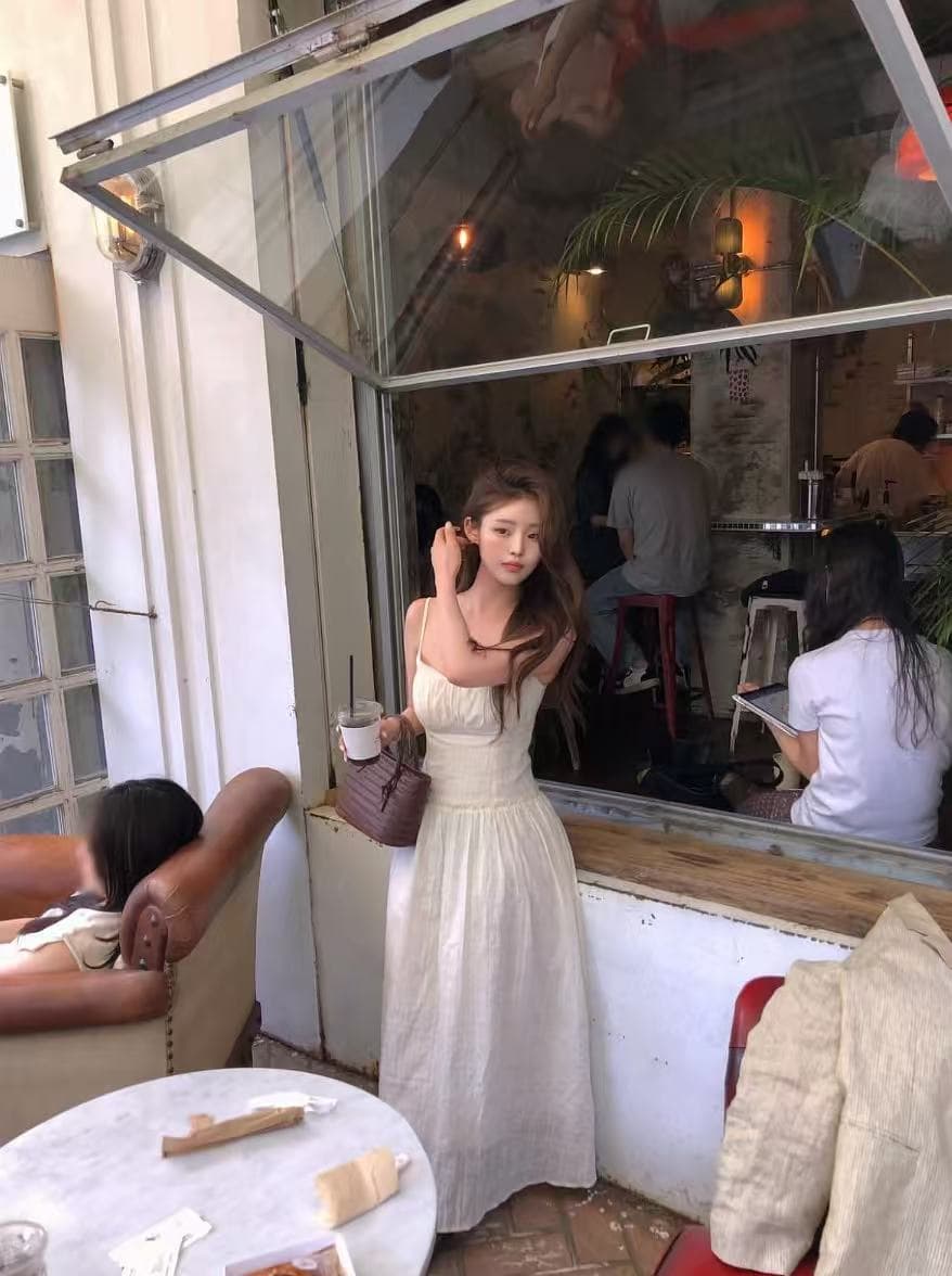 ins 보 주님 섹션 한 부서 품격 달콤함 슬립 프릴 허리 선 슬림해 보이는 다용도 일상 드레스 상세 이미지 2