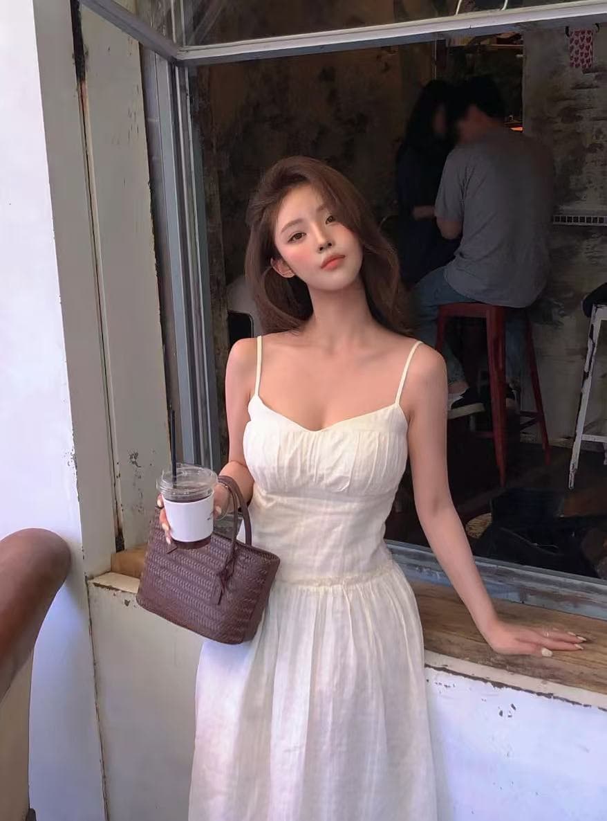 ins 보 주님 섹션 한 부서 품격 달콤함 슬립 프릴 허리 선 슬림해 보이는 다용도 일상 드레스 상세 이미지 1