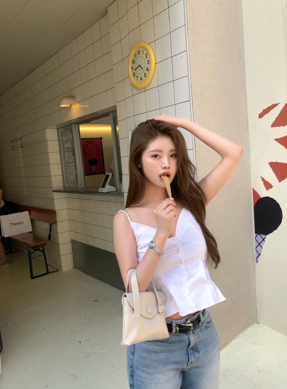 ins 보 주님 섹션 한 부서 부드러운 품격 V넥 플리츠 3 차원 슬립 맨위 여성 다용도 작은 셔츠 상세 이미지 3