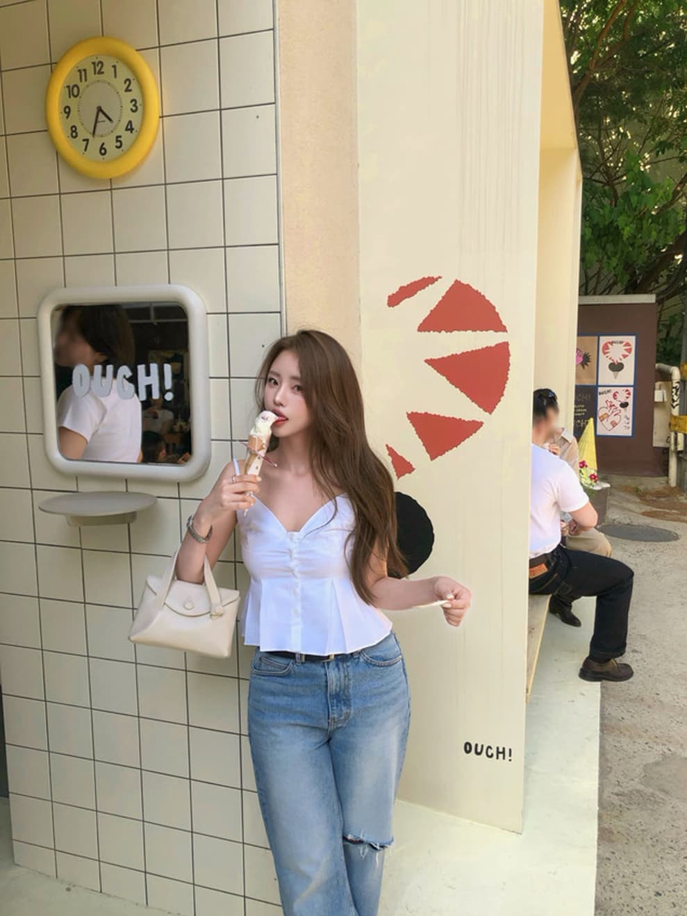 ins 보 주님 섹션 한 부서 부드러운 품격 V넥 플리츠 3 차원 슬립 맨위 여성 다용도 작은 셔츠 상세 이미지 4
