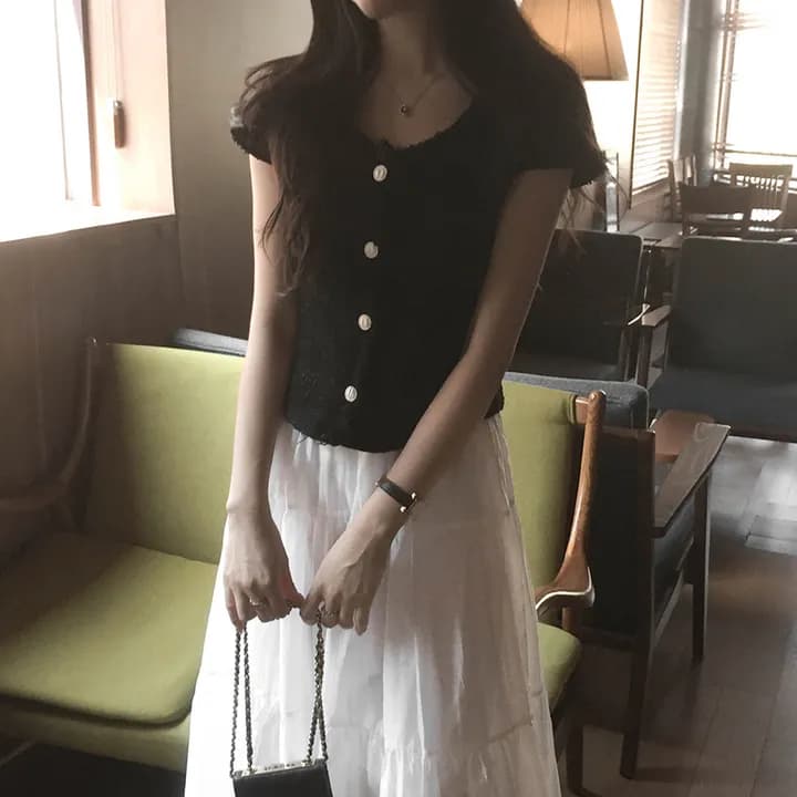 크기 있음 업데이트 한 부서 부드러운 레트로 품격 작은 샤넬 스타일 반팔 허리 수축 슬림해 보이는 쇼트 스타일 트위드 재킷 여름 상세 이미지 7