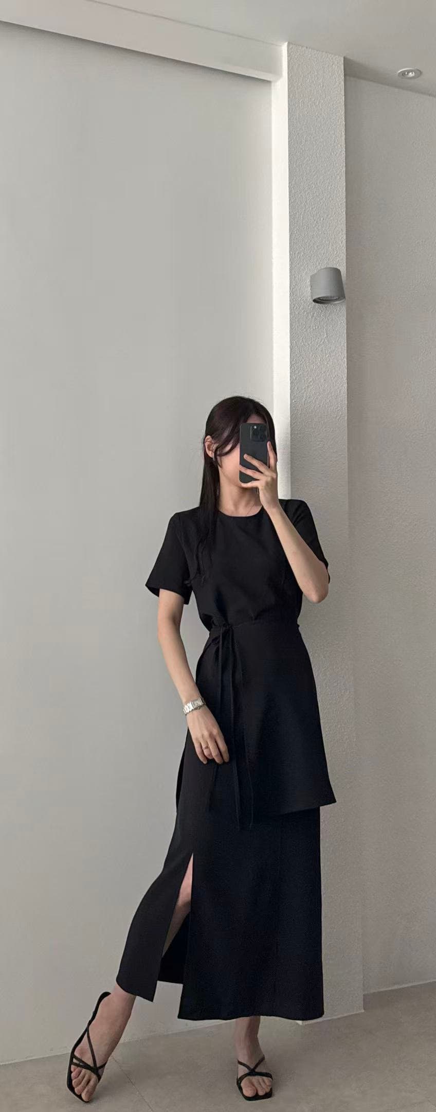 크기 있음 업데이트 한 부서 품격 우아함 문예 미니멀리즘 대기 작은 심장 기계 와이 커튼 투피스 드레스 상세 이미지 20