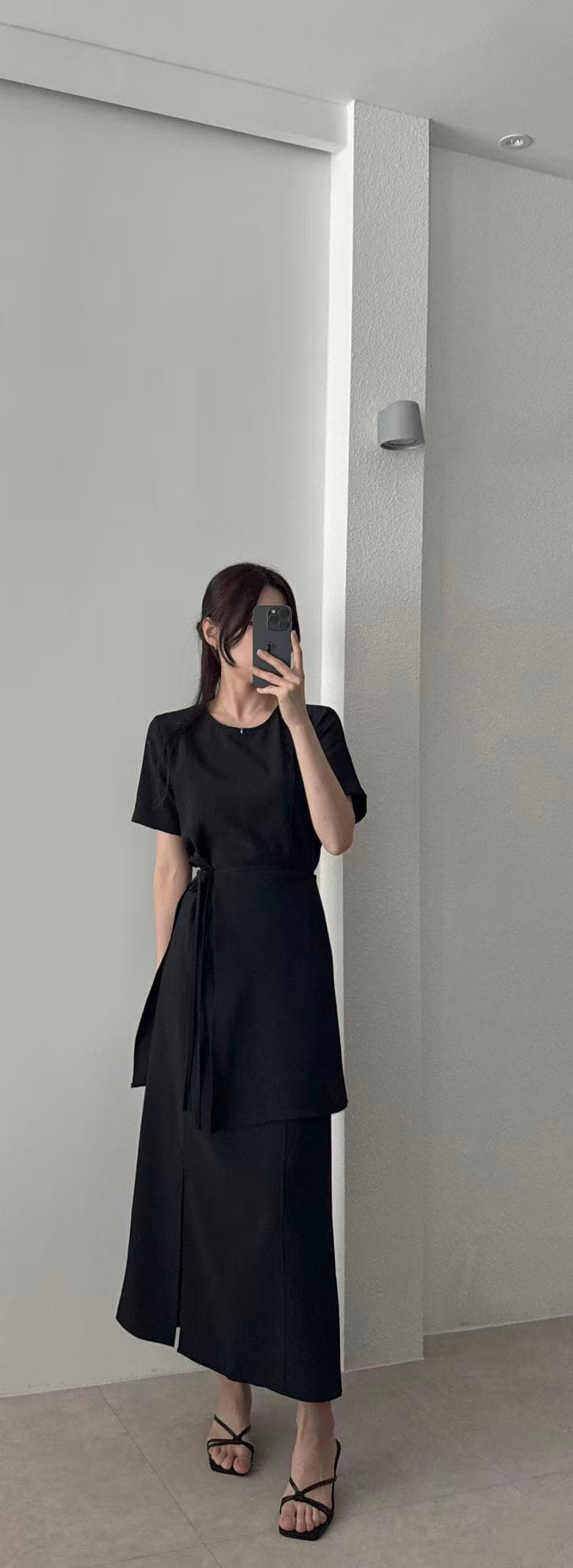 크기 있음 업데이트 한 부서 품격 우아함 문예 미니멀리즘 대기 작은 심장 기계 와이 커튼 투피스 드레스 상세 이미지 22