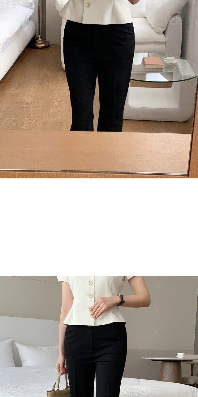 크기 있음 업데이트 한 부서 품격 우아함 작은 샤넬 스타일 V넥 싱글 줄 버튼 허리 수축 슬림해 보이는 쇼트 스타일 얇은 코트 여름 상세 이미지 5