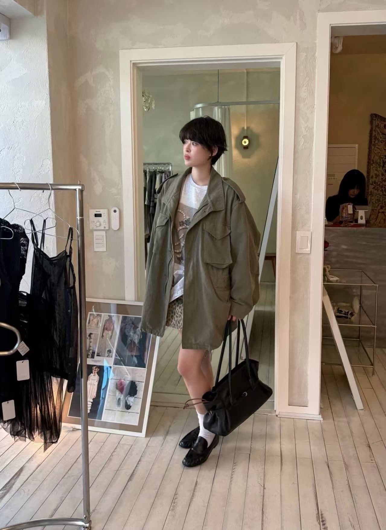 크기 있음 업데이트 한 부서 가을 겨울 기타 주머니 디자인 센스 녹색 워크웨어 바람막이 패션 3 차원 재킷 상세 이미지 43
