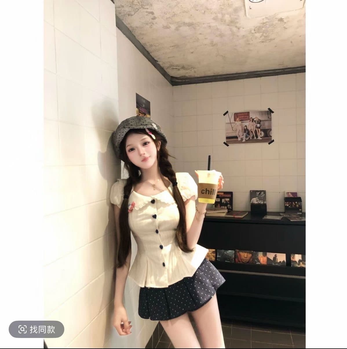루이 茜 웨이 Sher S 바다 소금 우유 표지 순수한 욕망 핫걸 바람 중국 스타일 의류 맨위 치마 바지 이미지 2