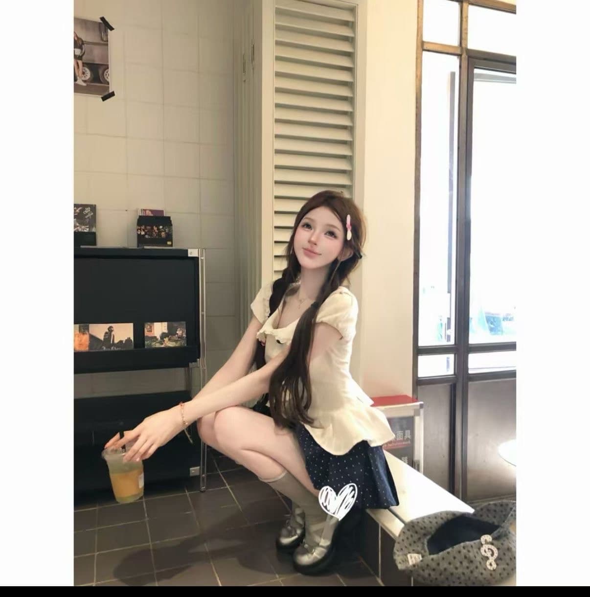 루이 茜 웨이 Sher S 바다 소금 우유 표지 순수한 욕망 핫걸 바람 중국 스타일 의류 맨위 치마 바지 상세 이미지 2